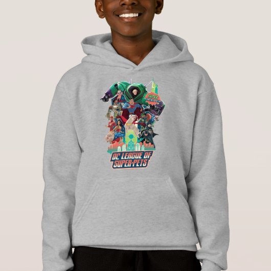 DC Liga der Super-Pets-Schlacht für Metropolis Hoodie (Vorderseite)