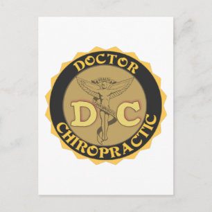 DC-LOGO - CHIROPRAKTISCHER KADUCEUS POSTKARTE