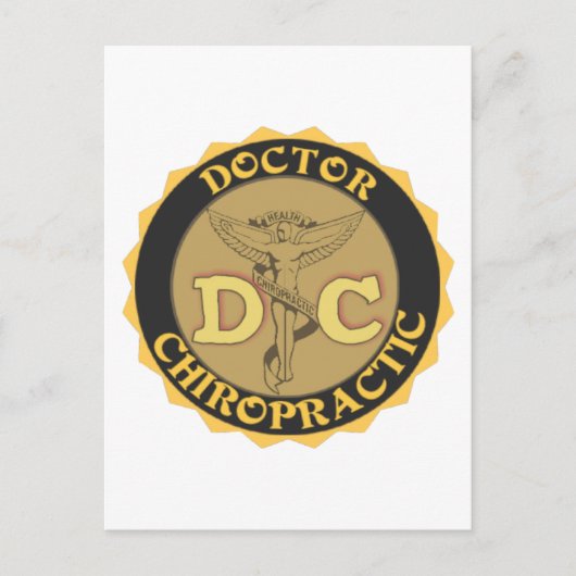 DC-LOGO - CHIROPRAKTISCHER KADUCEUS POSTKARTE (Vorderseite)