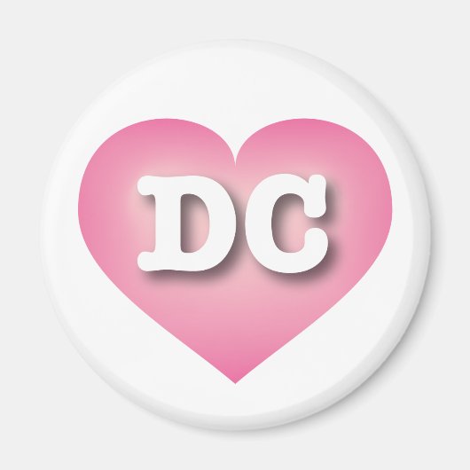 DC Pink Fade Heart - I Liebe DC Magnet (Vorne)