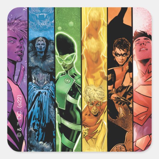 DC Pride Comic Cover 2022 Quadratischer Aufkleber (Vorderseite)