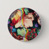 DC Pride Harley Quinn & Poison Ivy Comic Cover Button (Vorderseite)