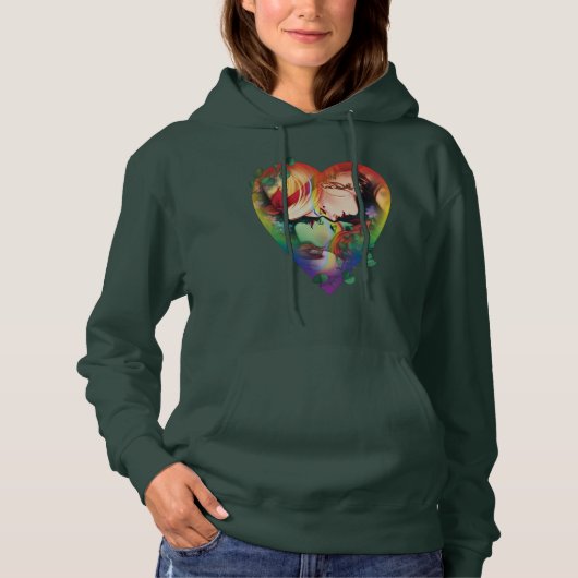 DC Pride Harley Quinn & Poison Ivy Comic Cover Hoodie (Vorderseite)