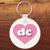 dc rosa Herz - I Liebe Schlüsselanhänger (Vorderseite)