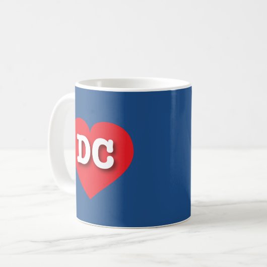 DC Rotes Herz - I Liebe DC Kaffeetasse (Vorderseite Links)