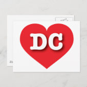 DC Rotes Herz - I Liebe DC Postkarte (Vorne/Hinten)