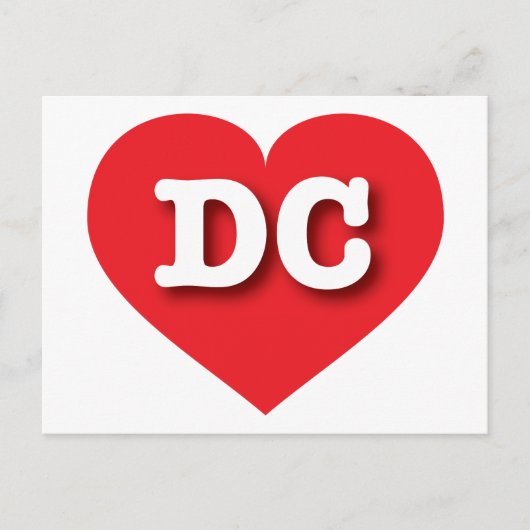 DC Rotes Herz - I Liebe DC Postkarte (Vorderseite)