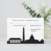 DC Skyline Wedding RSVP Cards (Stehend Vorderseite)