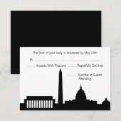 DC Skyline Wedding RSVP Cards Karte (Vorne/Hinten)