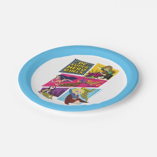 DC Super Hero Girls Action Panels Pappteller (Schrägansicht)