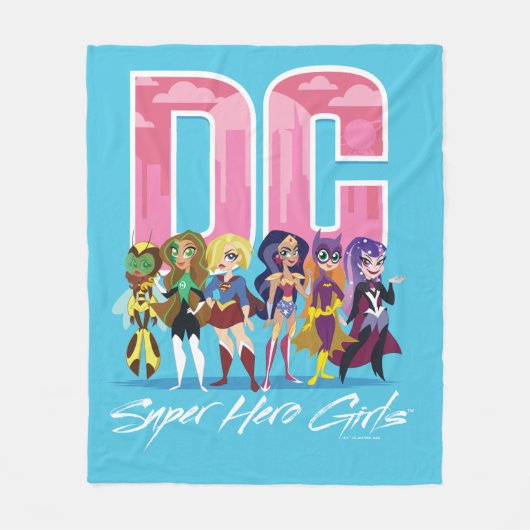 DC Super Hero Girls Lineup Fleecedecke (Vorderseite)