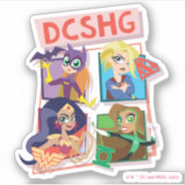 DC Super Hero Girls Quartett Aufkleber (Vorderseite)