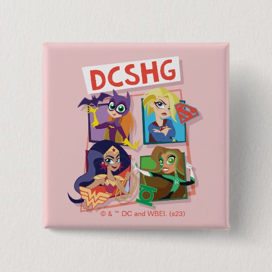 DC Super Hero Girls Quartett Button (Vorderseite)