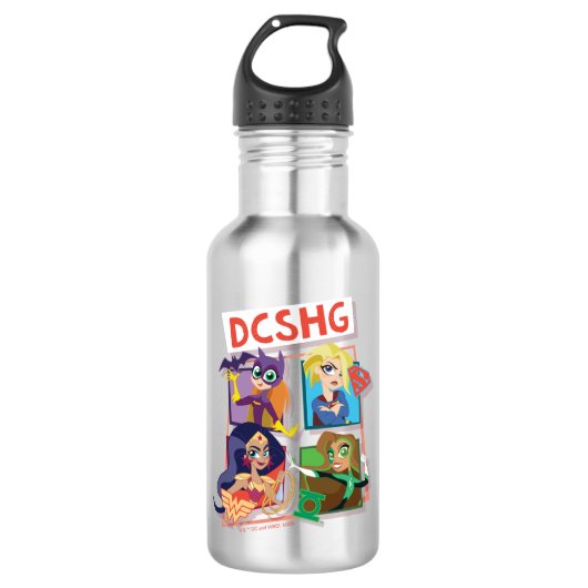 DC Super Hero Girls Quartett Edelstahlflasche (Vorderseite)