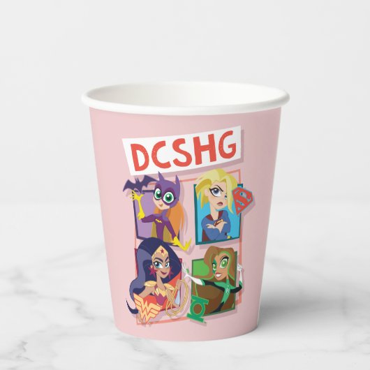 DC Super Hero Girls Quartett Pappbecher (Rückseite)
