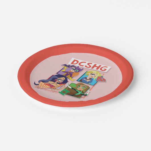 DC Super Hero Girls Quartett Pappteller (Schrägansicht)