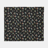 DC Super Hero Girls Rainbow Icon Muster Fleecedecke (Vorderseite (Horizontal))