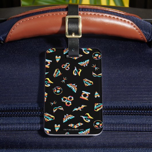 DC Super Hero Girls Rainbow Icon Muster Gepäckanhänger (Vorderseite Insitu 2)