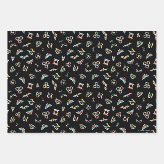 DC Super Hero Girls Rainbow Icon Muster Geschenkpapier Set (Vorderseite)