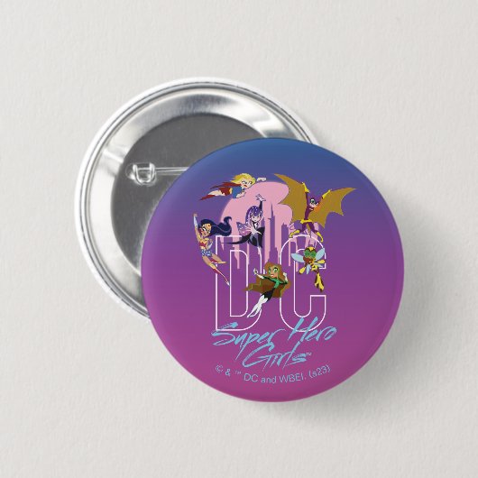 DC Super Hero Girls Skyline Button (Vorne & Hinten)