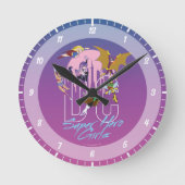 DC Super Hero Girls Skyline Runde Wanduhr (Vorderseite)