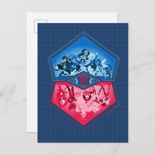 DC Super Hero Girls Teamwork Battle Postkarte (Vorne/Hinten)