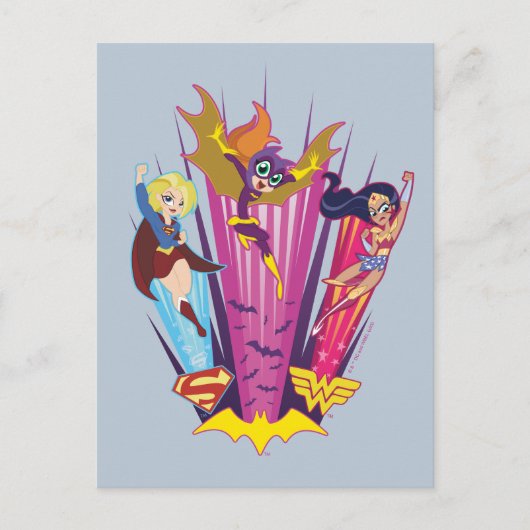 DC Super Hero Girls Trio Postkarte (Vorderseite)