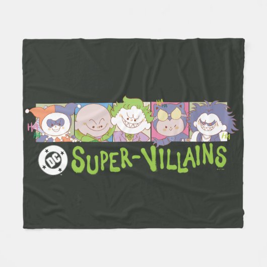 DC-Super-Schurken-Cartoon-Lineup Fleecedecke (Vorderseite (Horizontal))