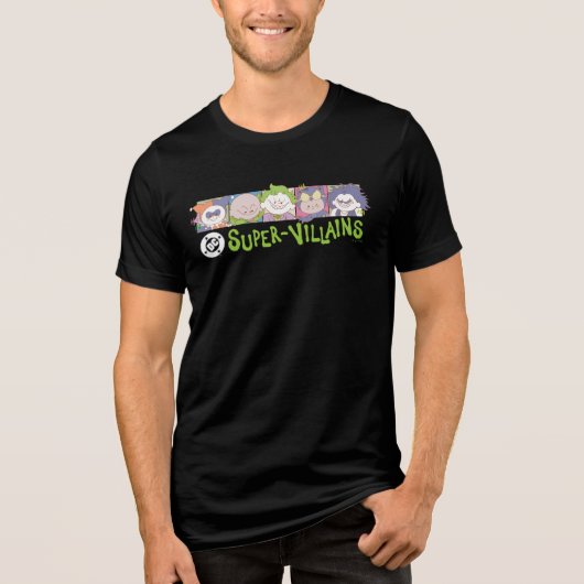 DC Super-Schurken-Cartoon-Lineup Tri-Blend Shirt (Vorderseite)