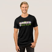 DC Super-Schurken-Cartoon-Lineup Tri-Blend Shirt (Vorderseite voll)