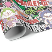 DC Super-Schurken Cartoon-Muster Geschenkpapier (Rolleneckpunkt)