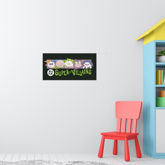 DC Super-Villains Cartoon Lineup Poster (Kinderzimmer 1)
