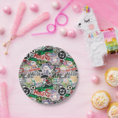 DC Super-Villains Cartoon Pattern Pappteller (Party)