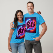 DC T-Shirt blaues Neon-Design (Unisex)