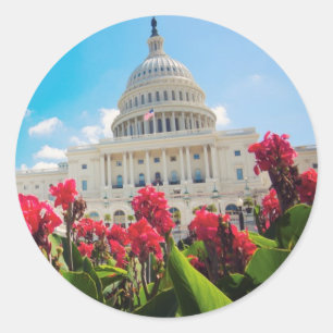 DC USA-, Washington, Hauptstadts-Gebäude Runder Aufkleber