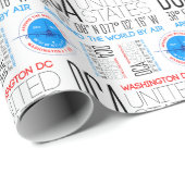 DCA, Washington DC reist die Welt nach Muster Geschenkpapier (Rolleneckpunkt)