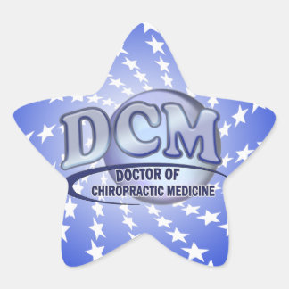 DCM DOCTOR CHIROPRACTIC MEDICINE BLUE LOGO Stern-Aufkleber