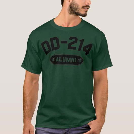 DD-214 Alumni im schwarzen US-Militärveteran T-Shirt (Vorderseite)