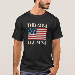 DD 214 Alumni Military Veteran Vintag American Fl T-Shirt