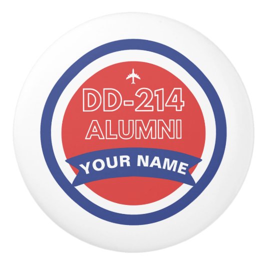 DD-214 Alumni Personalisierte Luftwaffenruhestand Keramikknauf (Vorderseite)