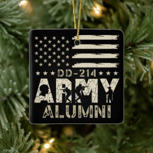 DD-214 Army Alumni Militär US-Flagge Veteran Keramikornament