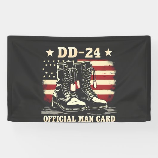 DD 24 Offiziell Man Card American Veteran Day Flag Banner (Horizontal)