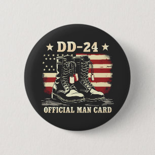 DD 24 Offiziell Man Card American Veteran Day Flag Button