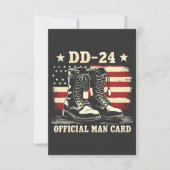DD 24 Offiziell Man Card American Veteran Day Flag Dankeskarte (Vorderseite)