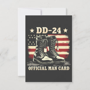 DD 24 Offiziell Man Card American Veteran Day Flag Dankeskarte