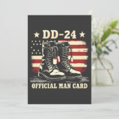 DD 24 Offiziell Man Card American Veteran Day Flag Einladung (Stehend Vorderseite)