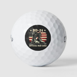 DD 24 Offiziell Man Card American Veteran Day Flag Golfball