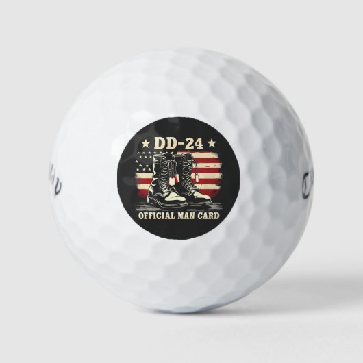 DD 24 Offiziell Man Card American Veteran Day Flag Golfball (Vorderseite)