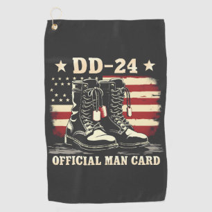DD 24 Offiziell Man Card American Veteran Day Flag Golfhandtuch