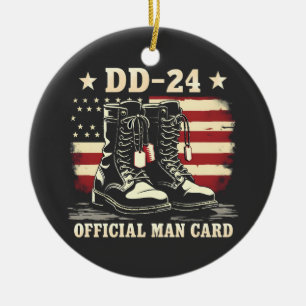 DD 24 Offiziell Man Card American Veteran Day Flag Keramik Ornament
